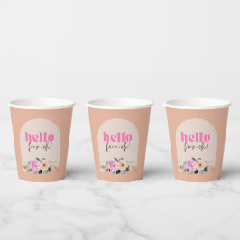 Retro Dusty Rosa floral "olá quatro-oh"