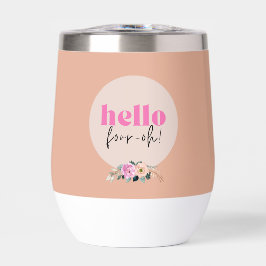 Retro Dusty Rosa floral "olá quatro-oh"