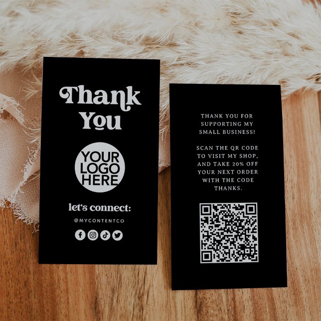 Retro e Boho | Branding Obrigado Cartão de Embalag (A retro and boho branding thank you packing card that is perfect for your small business)