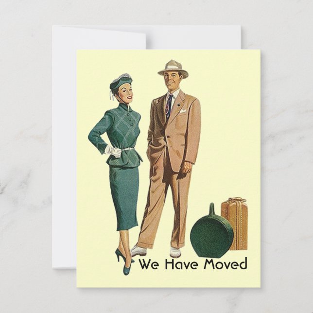 Retro embalado Nós nos mudamos Anúncio de Mudança (Frente)