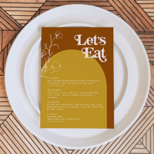 Retro FARRAH 70s Rust deixa comendo placa do menu