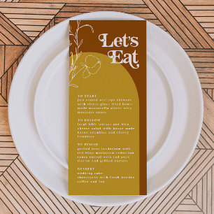Retro FARRAH 70s Rust deixa comendo placa do menu