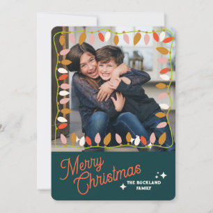 Retro Feliz Cartão com fotos de Natal Uma Imagem