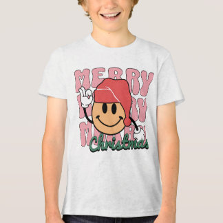 Retro Feliz Feliz Natal Rosto Sorridente Roupas In