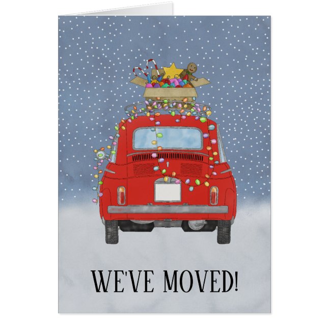 Retro Fiat 500 carro Novo Anúncio de Endereço (Frente)