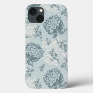Retro floral pattern with viburnum flowers