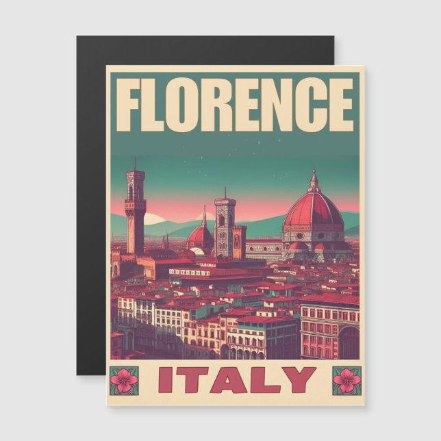 Retro Florence, firenze os presentes de viagem itá (Frente/Verso)