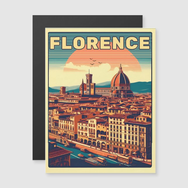 Retro Florence, firenze os presentes de viagem itá (Frente/Verso)