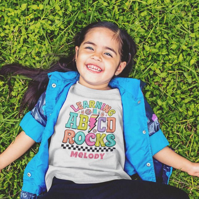 Retro fofo de volta à camiseta abc da escola (Criador carregado)