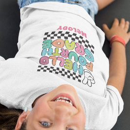 Retro fofo de volta à camiseta do quarto ano escol