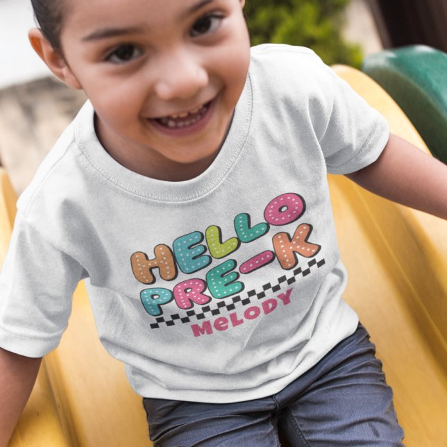 Retro fofo de volta à camiseta escolar (Criador carregado)