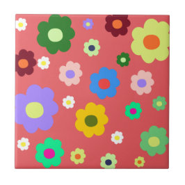 Retro Foral Colorido Whimsical, Cheerful, Preppy