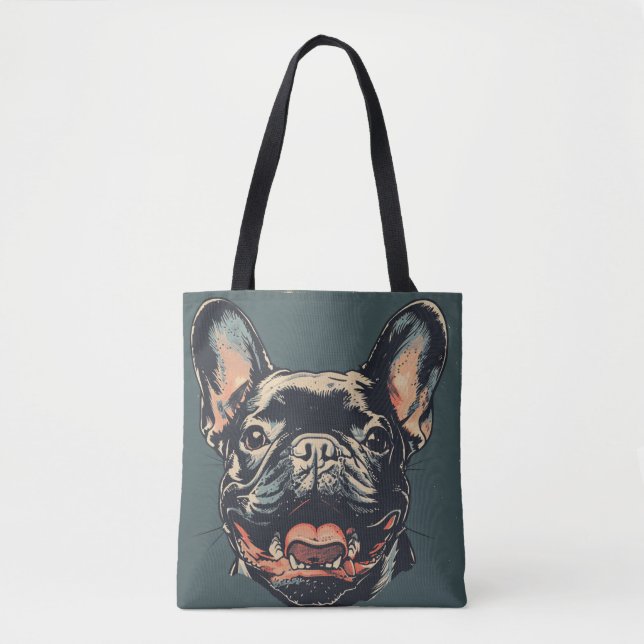 Retro French Bulldog Tote Bag (Frente)