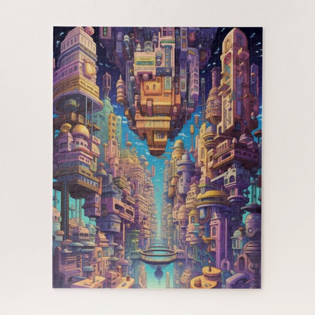 Retro Futurismo Quebra-cabeça de Arte (Vertical)