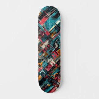 Retro-Futuristic Tech Street Art Skateboard 39