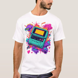 Retro Gamer Vibes - Camiseta Neon Arcade nos anos 