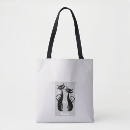 Retro Gats Engraçado Tote Bag - Reprodução e Na mo