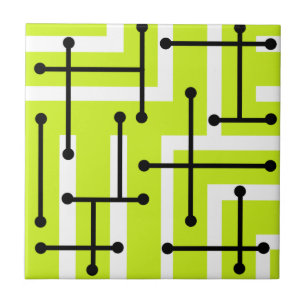 Retro Geometric Art Maze Chartreuse