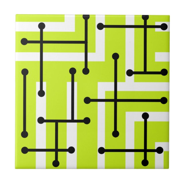 Retro Geometric Art Maze Chartreuse (Frente)
