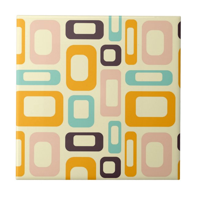 Retro geometric pattern in light beige background (Frente)