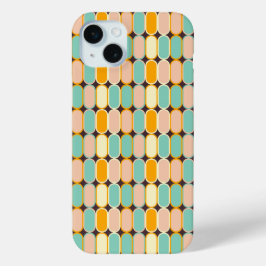 Retro geometric pattern with vertical ovals