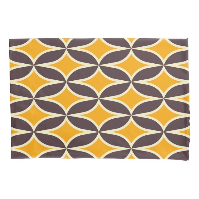 Retro geometric pattern yellow and brown leaf (Frente-Esquerda)