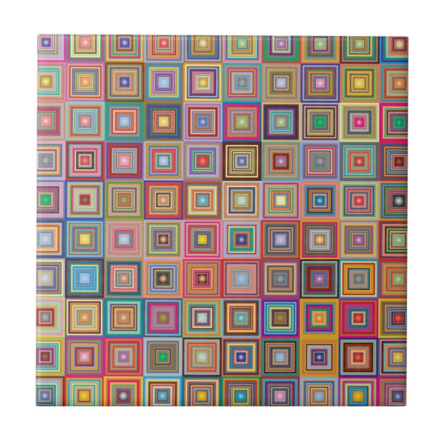 Retro Geometric Square Tile Pattern (Frente)