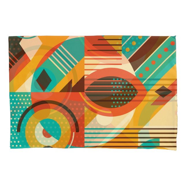 Retro geométrico colorido: abstração de safra. (Frente)
