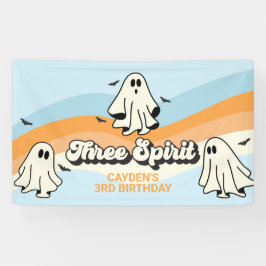 Retro Ghost Halloween Spooky Três Espírito Azul