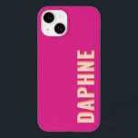 Retro Girassol Rosa Quente<br><div class="desc">Personalize esta capa de telefone retrô rosa brilhante e ousada com seu nome ou monograma.</div>