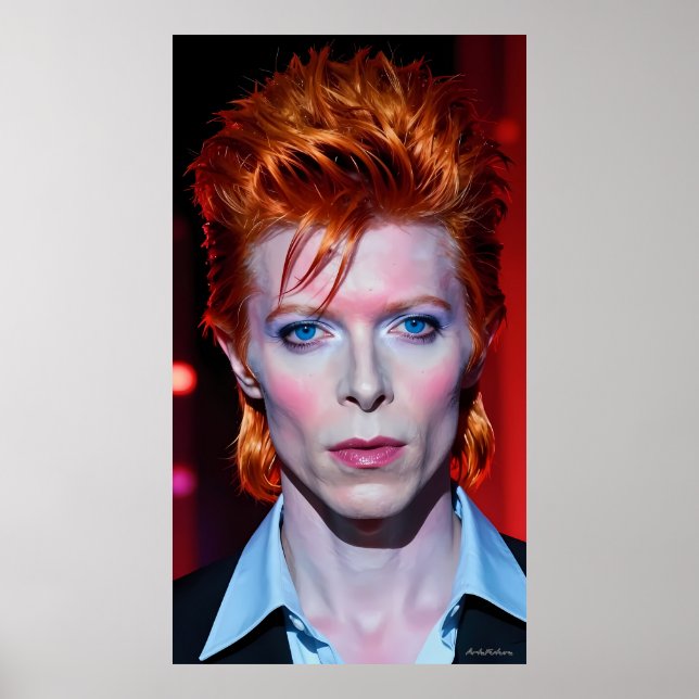 Retro glamportret met vurige look poster (Frente)