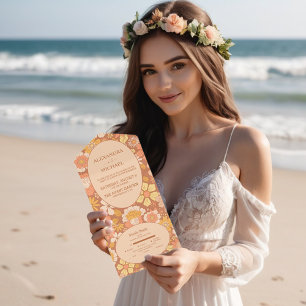 Retro Groovy 70's Themed Muted Tones Wedding