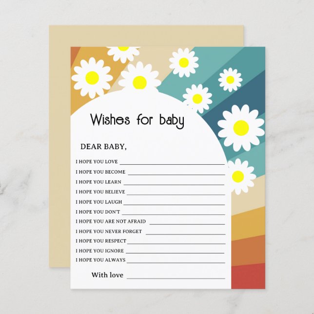 Retro Groovy - Desejos para bebê (Frente/Verso)