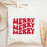 retro groovy feliz bolsas de Natal<br><div class="desc">Esta bolsa de tote de "feliz" apresenta uma fonte e configuração retrorreflectoras únicas. Altere a cor desta fonte   dizendo para ajustado completamente o seu estilo pessoal!</div>