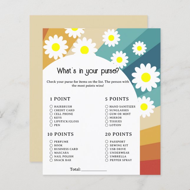 Retro Groovy - O que há no seu jogo de bolsa (Frente/Verso)