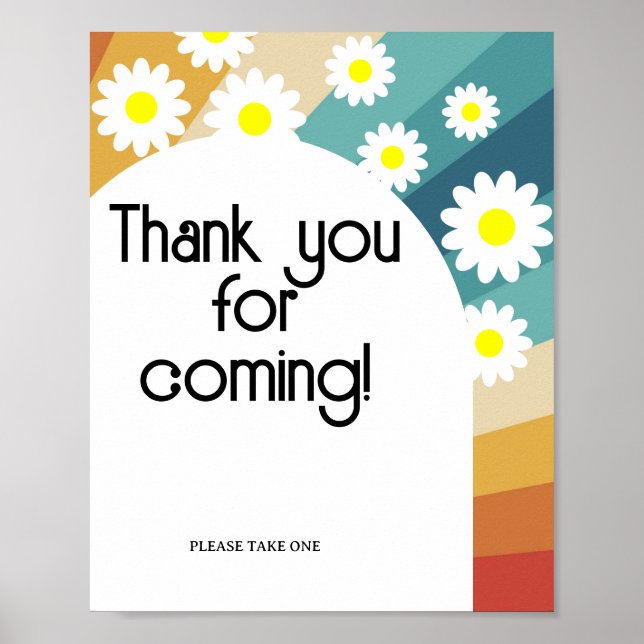 Retro Groovy \ Obrigado por vir Poster (Frente)