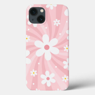 Retro Groovy Pink Sunshine Daisy Floral Hippie