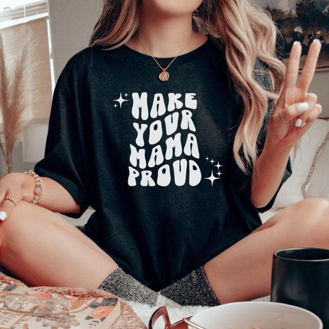 Retro Groovy Torna Sua Mãe Uma Camisa Orgulhosa (Criador carregado)