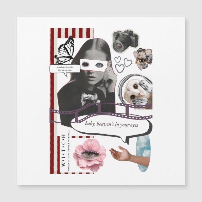 Retro Grunge Coquette Aesthetic Photo Collage (Frente)