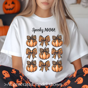 Retro Halloween Leopardo Laço Abóbora Coquette