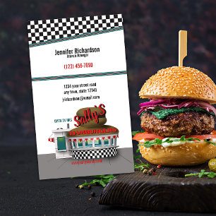 Retro Hamburger Stand Cartão de visita