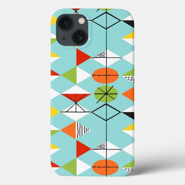 Retro Harlequin Pattern iPad Air Case (Verso)