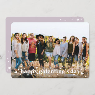 Retro Hearts Happy Galentine's Day Cartão com foto