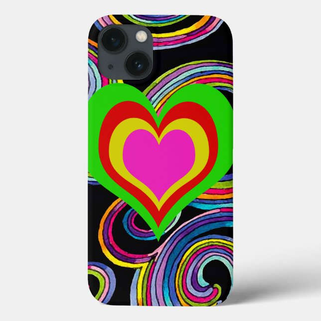 Retro Hearts ~ iPad Plastic 2/3/4 Case (Verso)