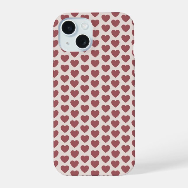 Retro Hearts Pink Burgundy Y2K Style (Verso)