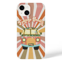 Retro Hippie Van 1960s Daisies Floral