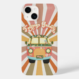 Retro Hippie Van 1960s Daisies Floral