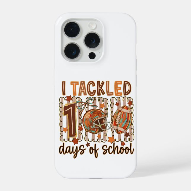 Retro I Tackled 100 Days School Football Design (Verso)