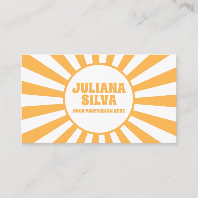 Retro Laranja com Cartão de visita QR (Frente)