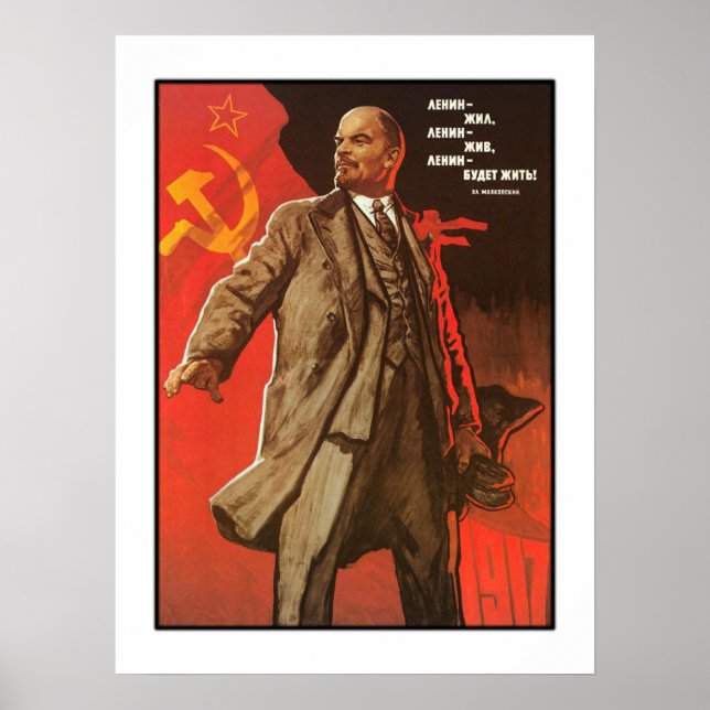 Retro Lenin Poster da Revolução Russa (Frente)